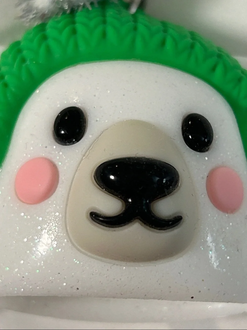Bath & Body Works Polar Bear with Tinsel Pompoms PocketBac Holder keychain